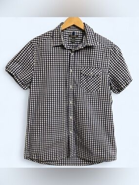 Kenneth Cole Navy and White Gingham Men's Shirt